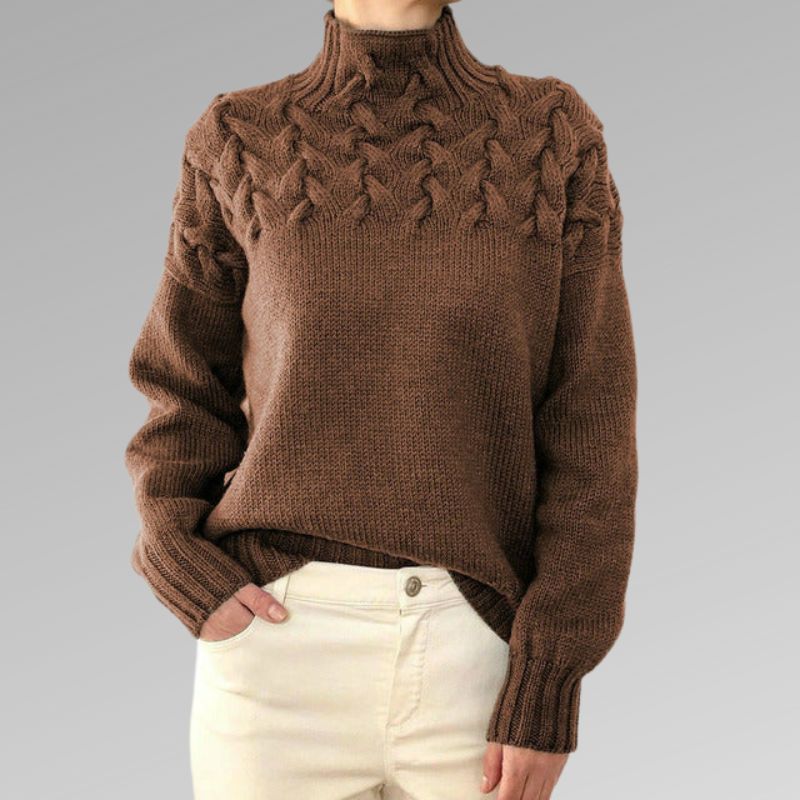 Women's Sweater | Blended Cotton Rolled Collar, Tailored Fit 1