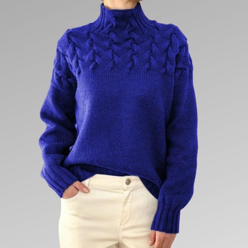 Women's Sweater | Blended Cotton Rolled Collar, Tailored Fit 3