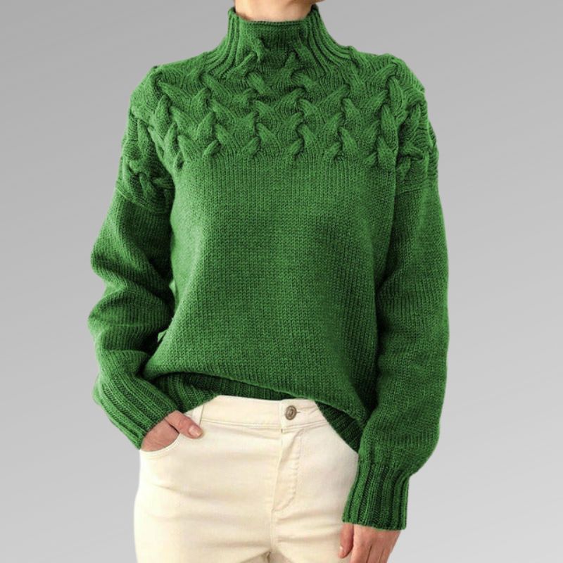 Women's Sweater | Blended Cotton Rolled Collar, Tailored Fit 4