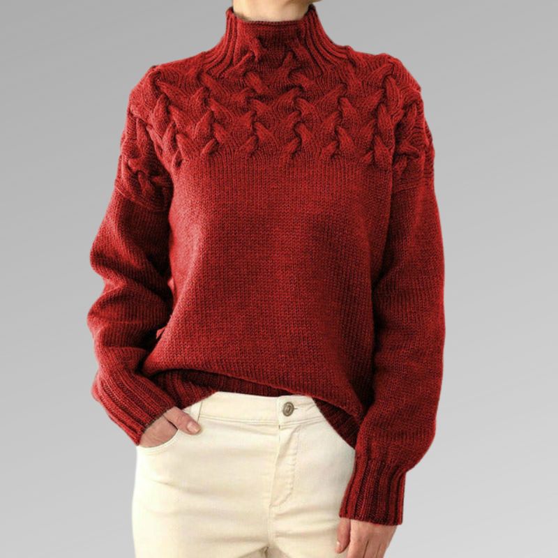 Women's Sweater | Blended Cotton Rolled Collar, Tailored Fit 5