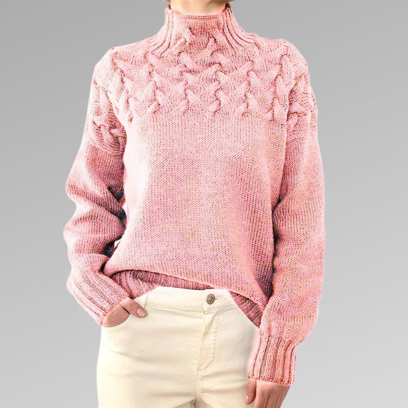 Women's Sweater | Blended Cotton Rolled Collar, Tailored Fit 7