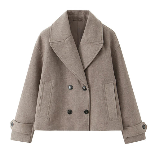 Women's Trench Coat | Double Breasted, Vintage Lapel, Long Sleeves, Khaki and Coffee 0