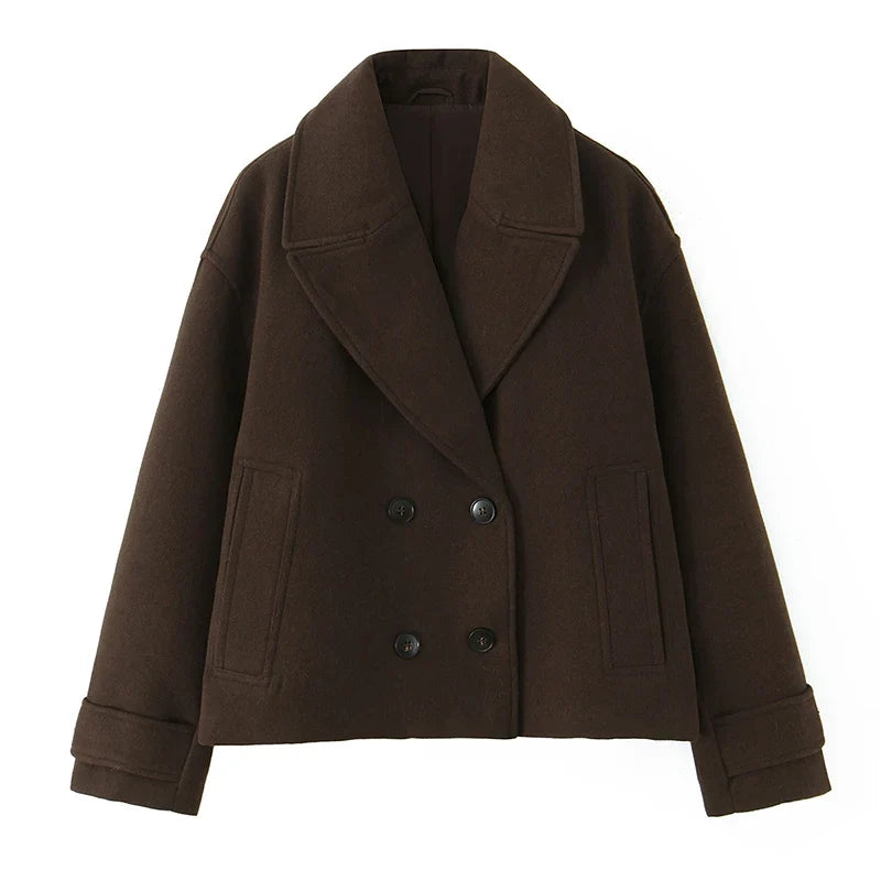 Women's Trench Coat | Double Breasted, Vintage Lapel, Long Sleeves, Khaki and Coffee 4