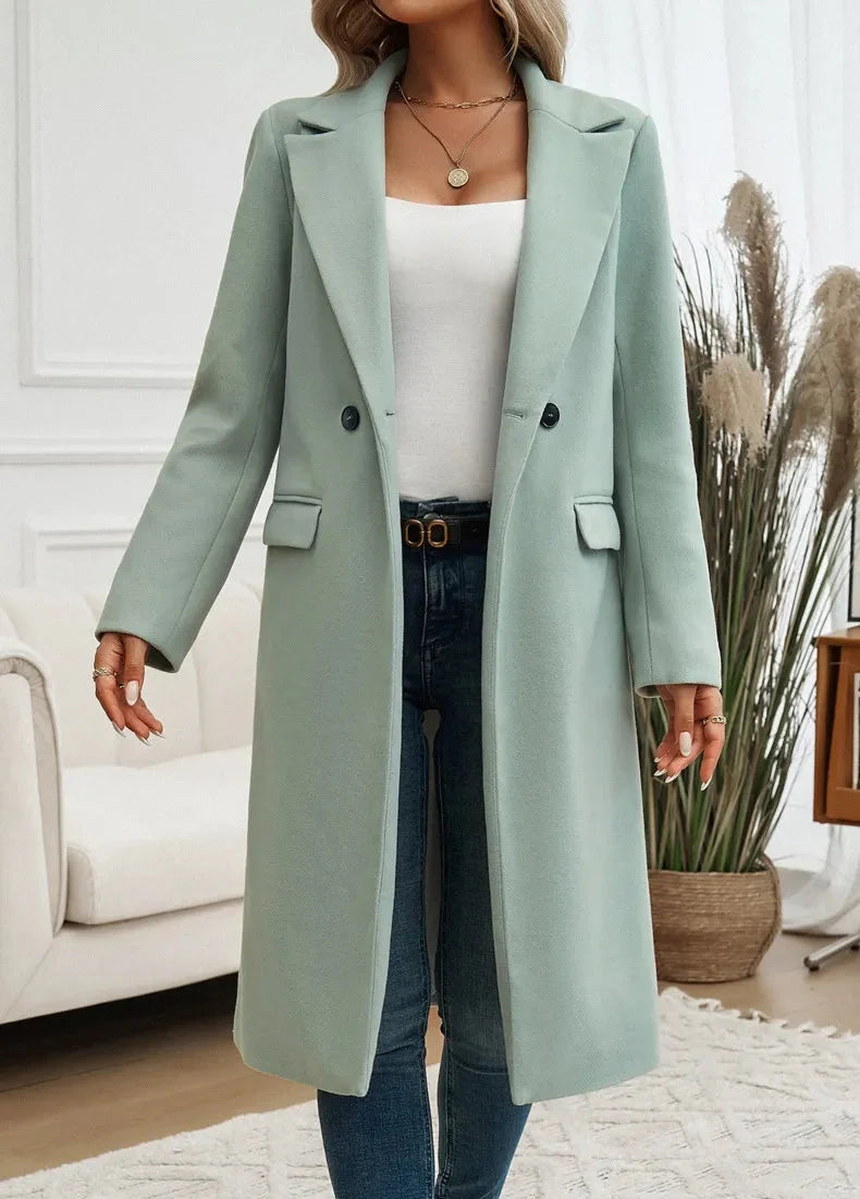 Women's Trench Coat | Oversized Fit, Midi Length, Notched Lapel, Self-Tie Belt 1