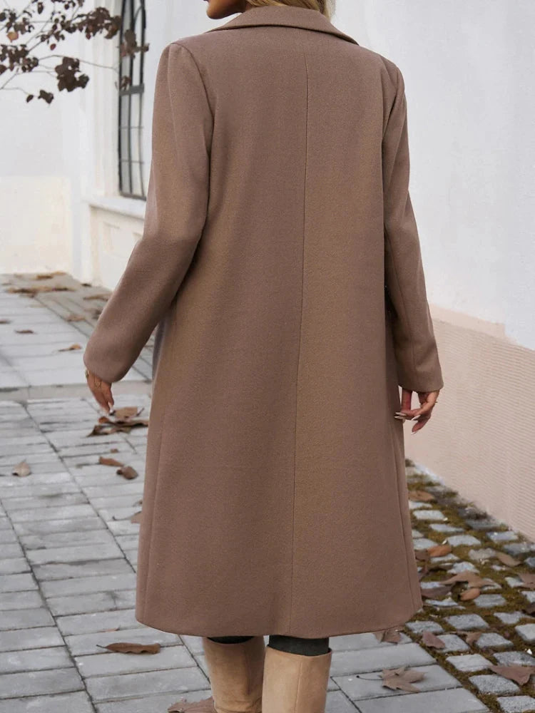 Women's Trench Coat | Oversized Fit, Midi Length, Notched Lapel, Self-Tie Belt 2