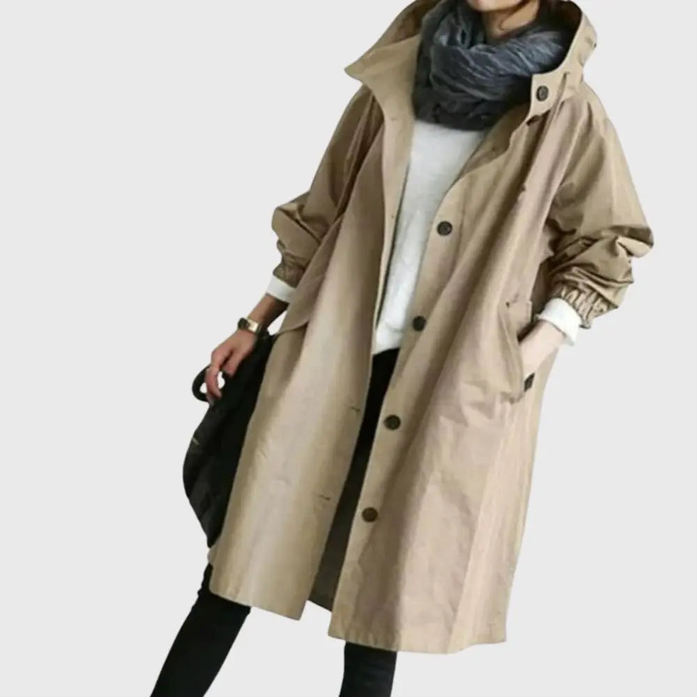 Women's Trench Coat | Waterproof, Hooded, Adjustable Belt, Long 3