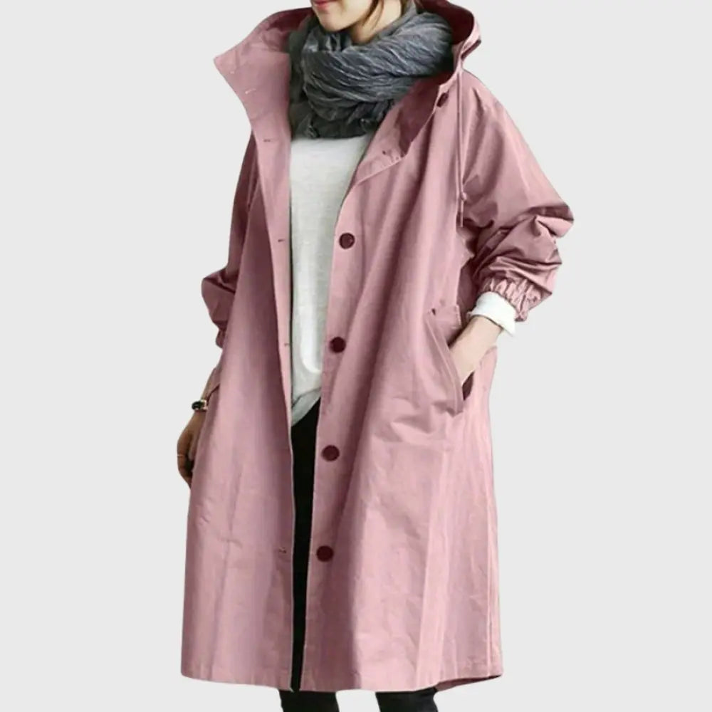 Women's Trench Coat | Waterproof, Hooded, Adjustable Belt, Long 5