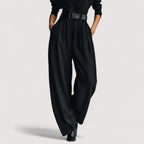 Women's Two Piece Set | Black Long Sleeve Polo & Straight Pants, Co Ord Sets Women 4
