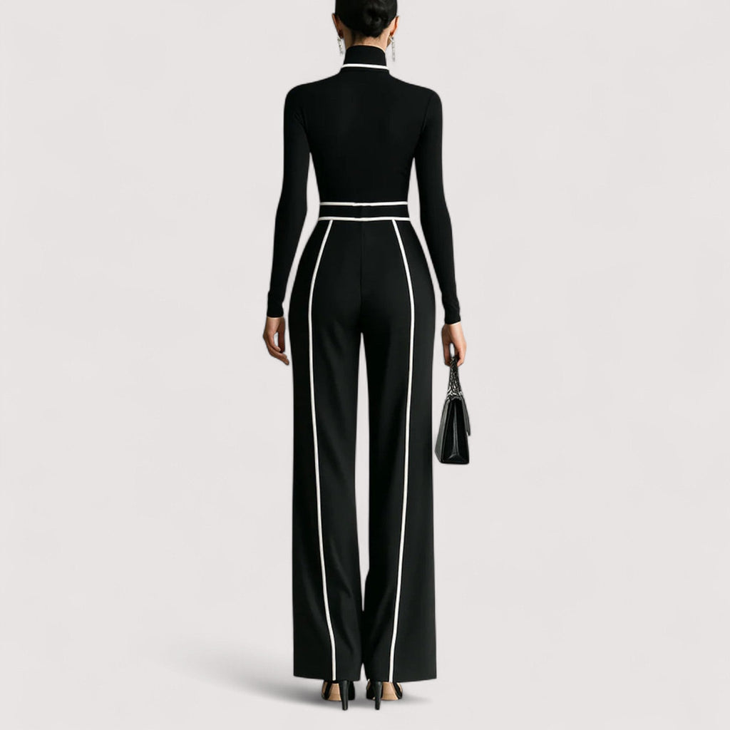 Women's Two Piece Set | High-Neck Top with Wide Leg Pants, Luxurious Co Ord Set 2