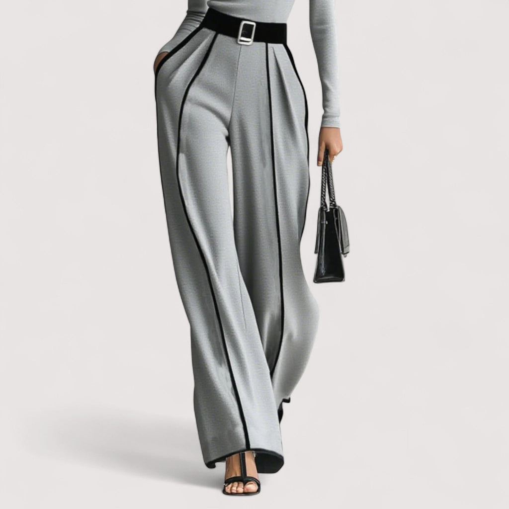 Women's Two Piece Set | High-Neck Top with Wide Leg Pants, Luxurious Co Ord Set 7