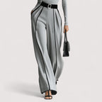 Women's Two Piece Set | High-Neck Top with Wide Leg Pants, Luxurious Co Ord Set 7
