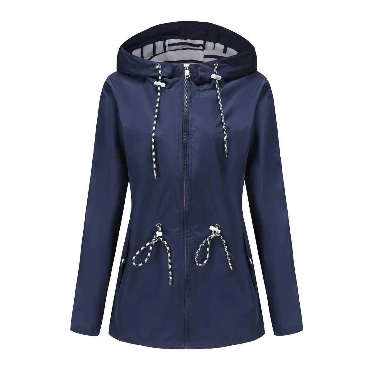 Women's Waterproof Rain Jacket | Adjustable Drawstring Waist, Attached Hood 7