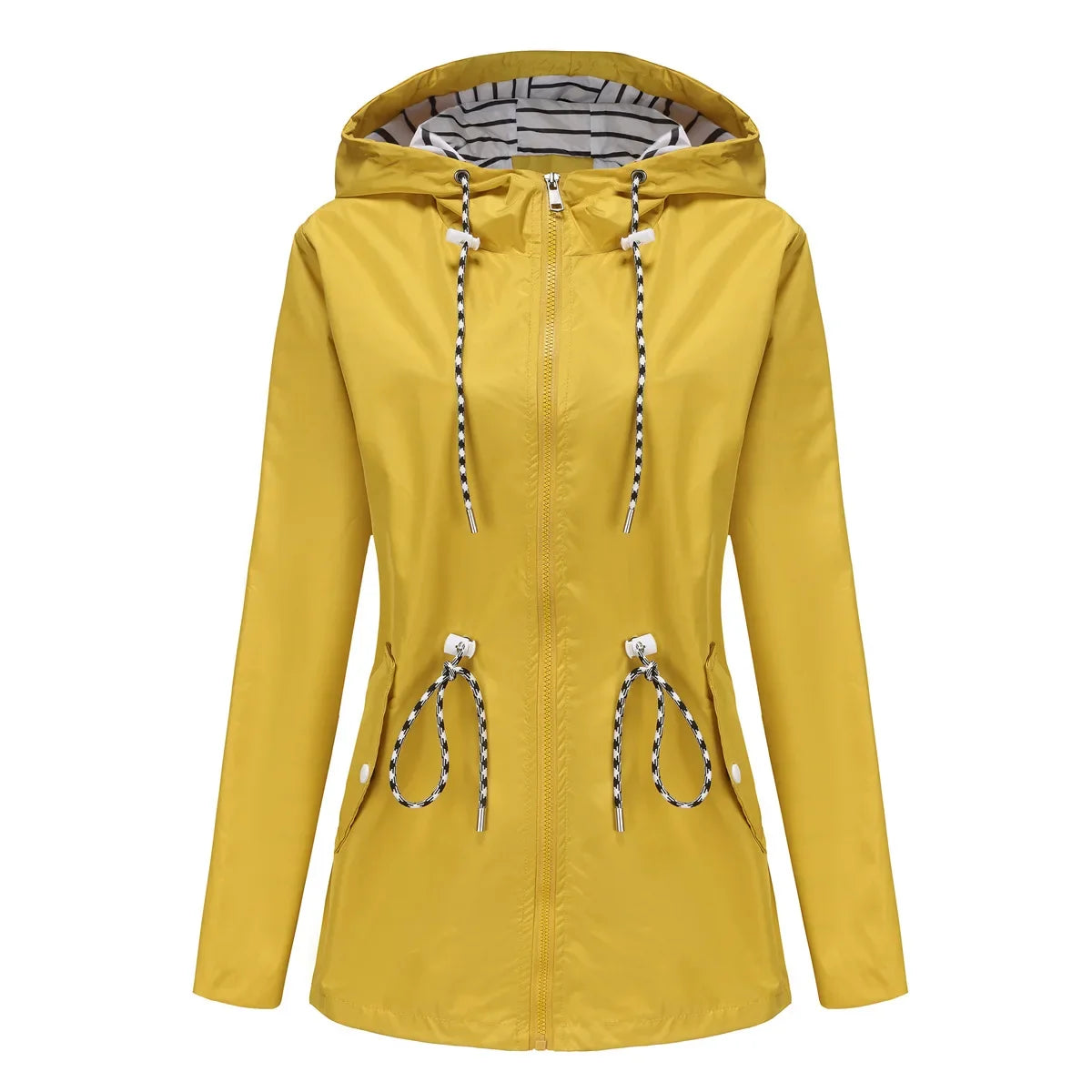 Women's Waterproof Rain Jacket | Adjustable Drawstring Waist, Attached Hood 8