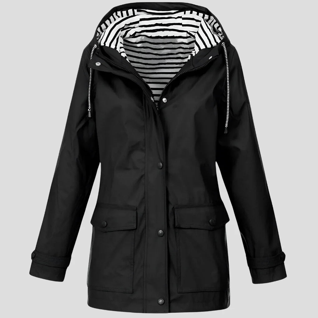 Women's Waterproof Raincoat | Hooded, Mid-Thigh Length, Zip Closure 2