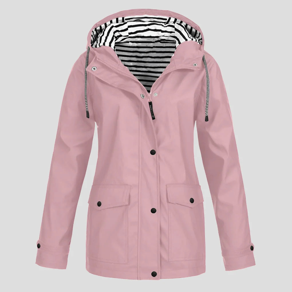 Women's Waterproof Raincoat | Hooded, Mid-Thigh Length, Zip Closure 6