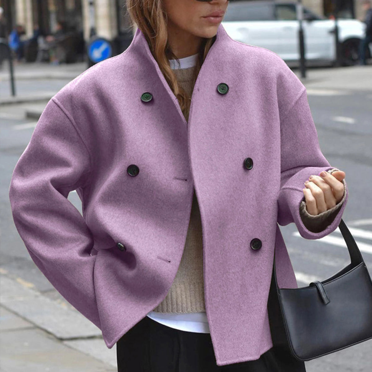 Women's Winter Coat | Cozy Long Sleeve, Stand Collar Design 3