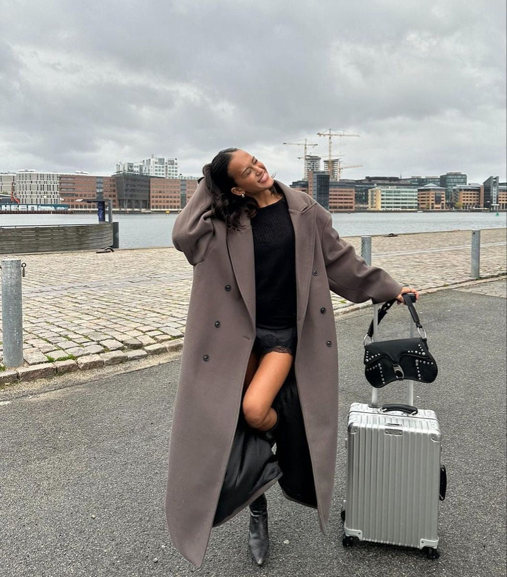 Women's Winter Coat | Oversized Double-Breasted Design, Structured Shoulders 5