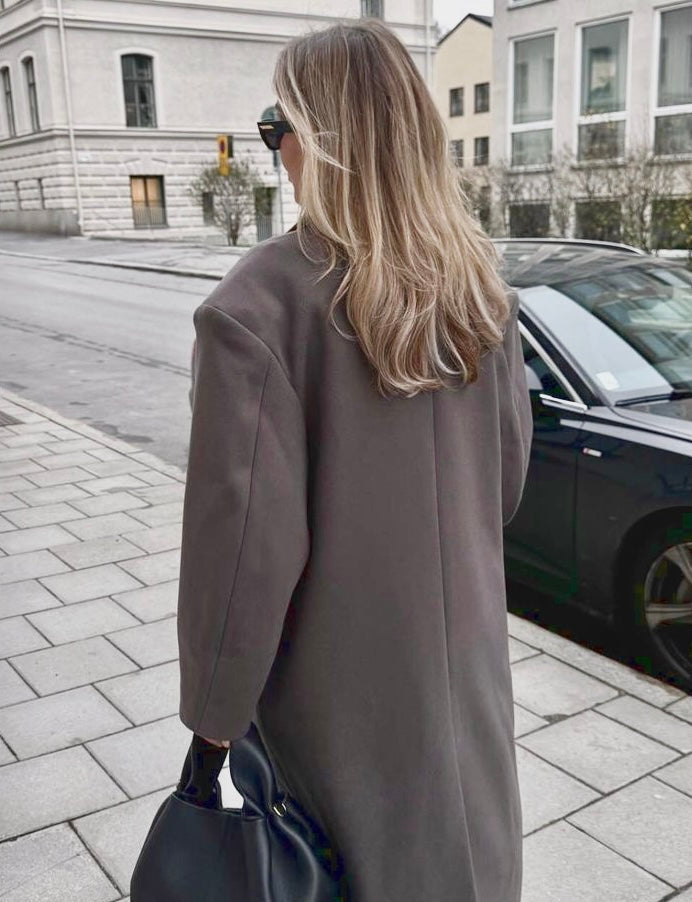 Women's Winter Coat | Oversized Double-Breasted Design, Structured Shoulders 8