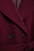Women's Winter Coat | Oversized Wool Blend, Burgundy 5