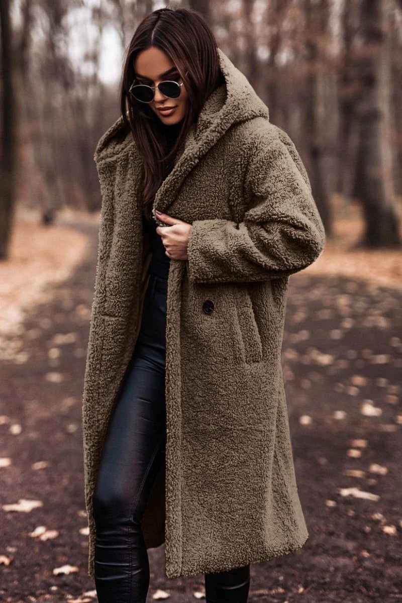 Women's Winter Coat | Wool Blend, Knee-Length, Tailored Fit with Hood 5