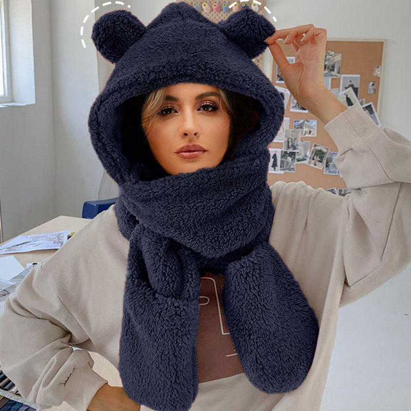 Women's Winter Hat | Plush Fleece Unicorn Design, Cozy Scarf Set 6