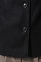 Women's Wool-Look Coat | High Funnel Collar, Boxy Fit, Turn-Back Cuffs 3