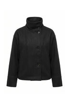 Women's Wool-Look Coat | High Funnel Collar, Boxy Fit, Turn-Back Cuffs 4