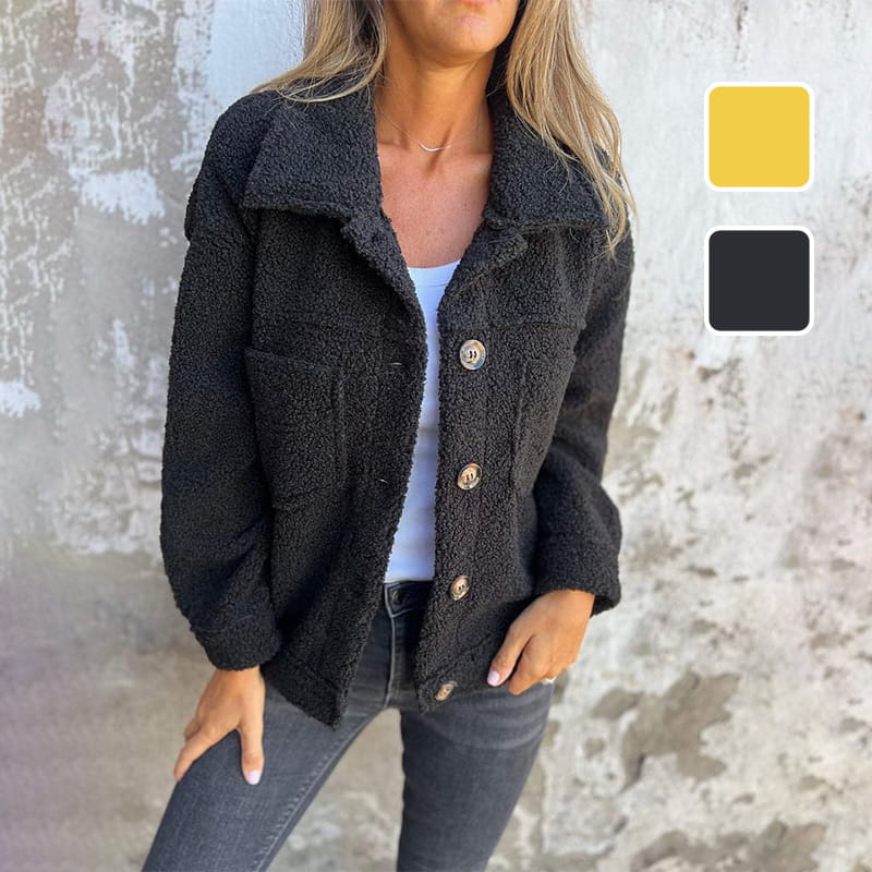 Women's Wool Coat | Elegant Lapel Collar, Straight Fit, Practical Pockets 4