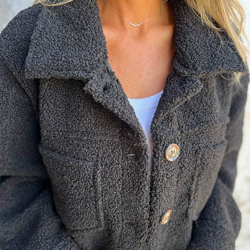 Women's Wool Coat | Elegant Lapel Collar, Straight Fit, Practical Pockets 6